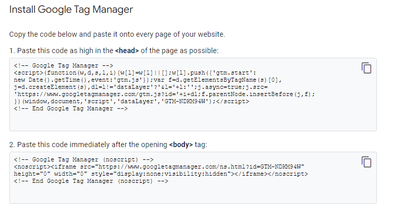 Install Google Tag Manager