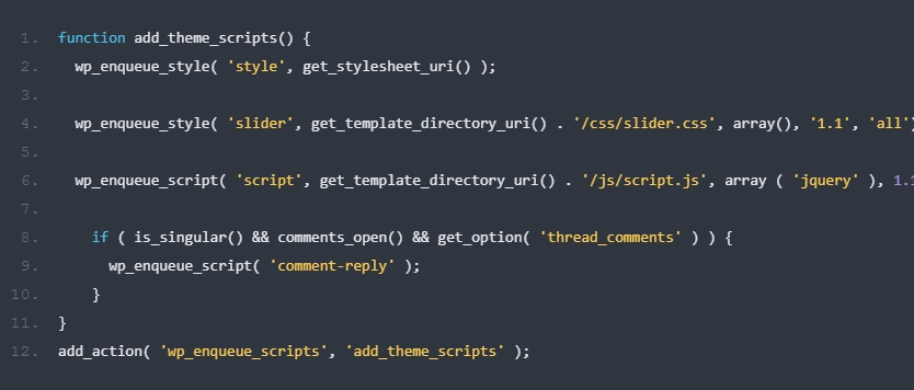 WordPress functions.php-add CSS styles and JS scripts